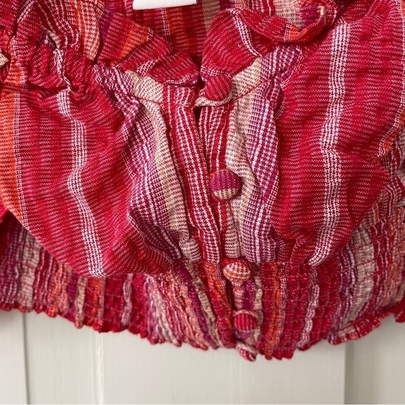 Ale by Alessandra Red, Orange, White Cropped Off The Shoulder Paulita Top - Picture 5 of 12